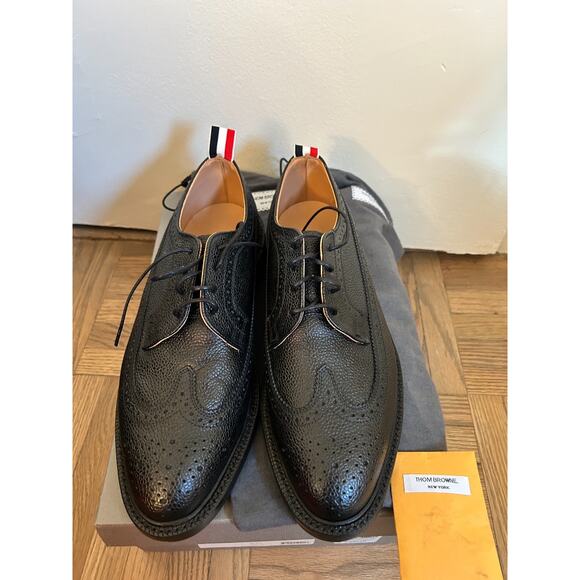 Thom Browne Black Leather Sole Longwing Derbys main image 6